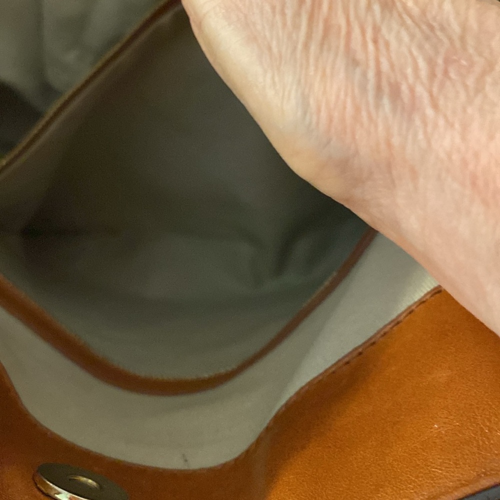 Tory Burch Brown Patent Satchel with Tan Trim - Picture 7 of 10